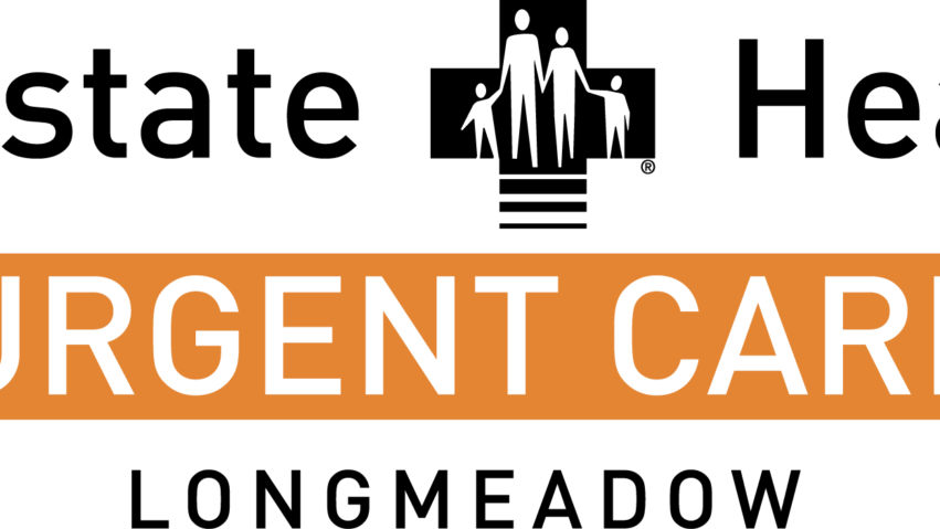 Urgent care sign with black text on an orange background.