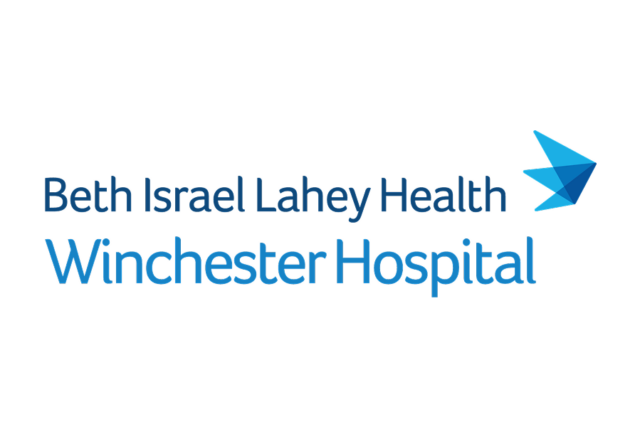 Logo of Beth Israel Lahey Health Winchester Hospital featuring a blue stylized arrow design.