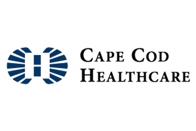 Cape Cod Healthcare logo with a stylized "H" in blue and radial lines beside the company name in black text.