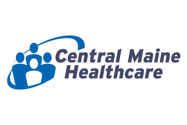 Central Maine Healthcare logo featuring blue silhouettes of three people with curved line design.